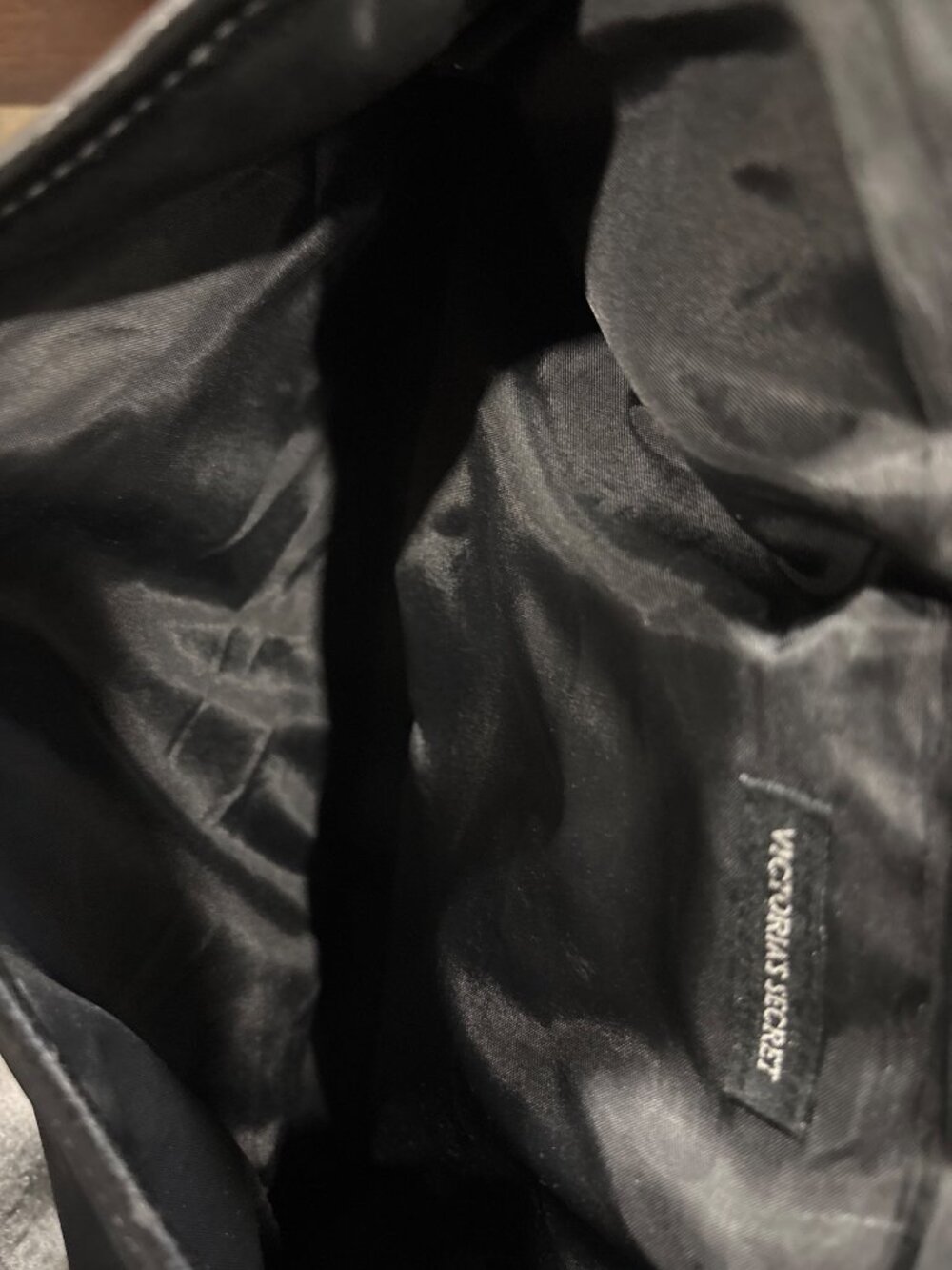 Victorias Secret Black ShoulderHand Bag Faux Leather Accents & Buckle Detail - Picture 6 of 8